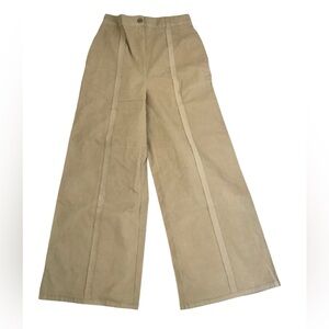 Making the Cut Season 3 Tan Deconstructed Wide Leg Corduroy Pant Size Medium